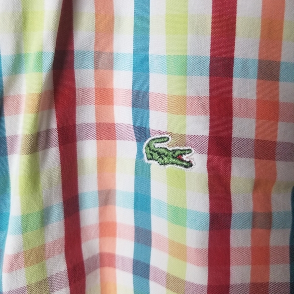 Lacoste button down multicolor gingham si… - Picture 2 of 7